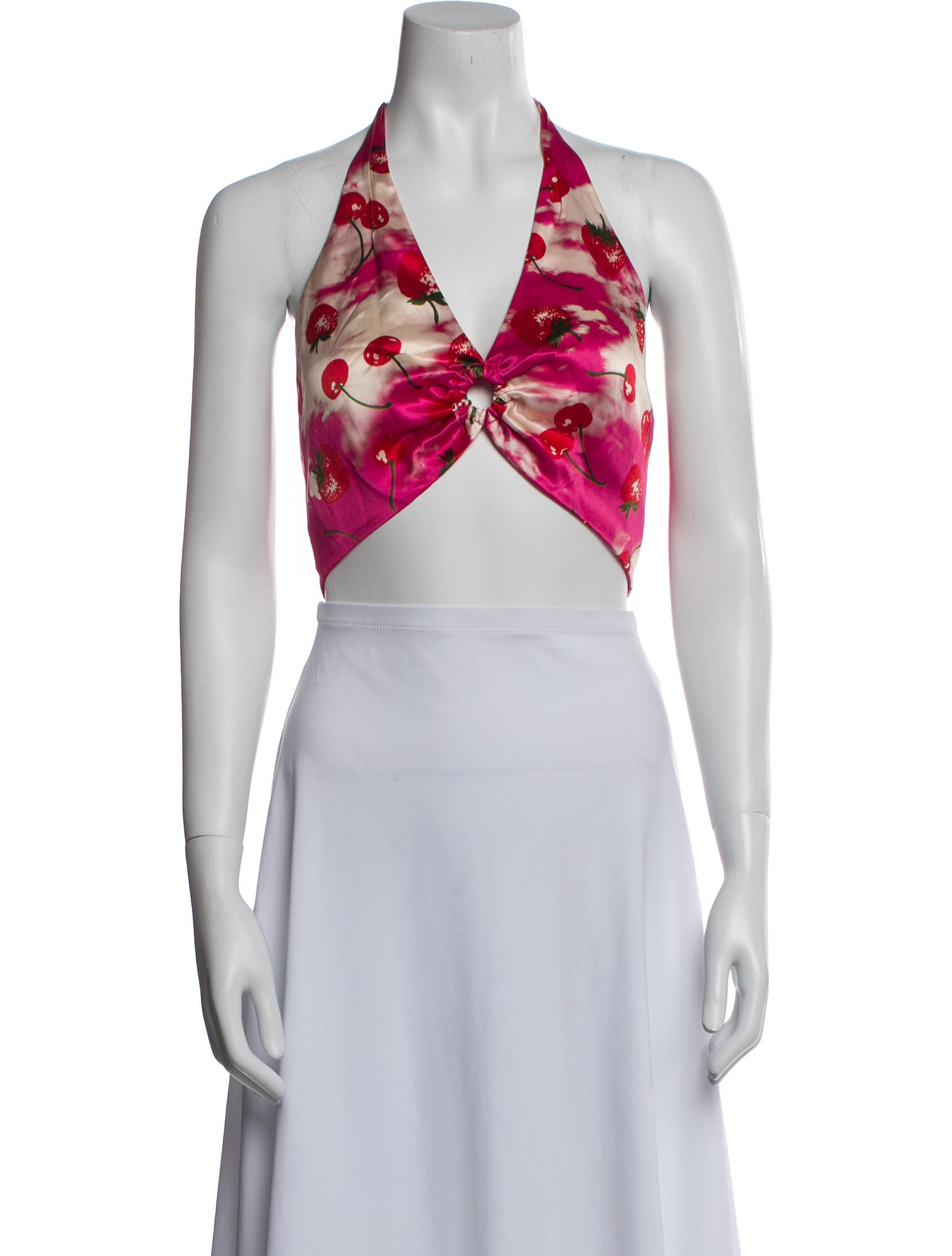 Reformation Silk Printed Crop Top