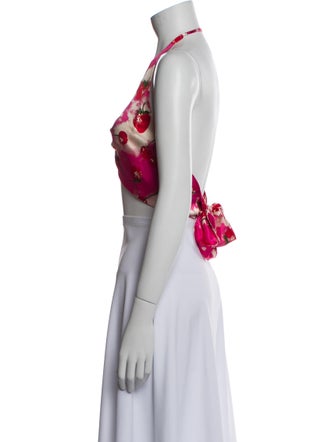 Reformation Silk Printed Crop Top