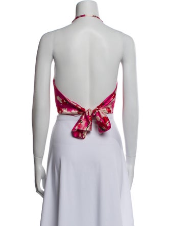 Reformation Silk Printed Crop Top