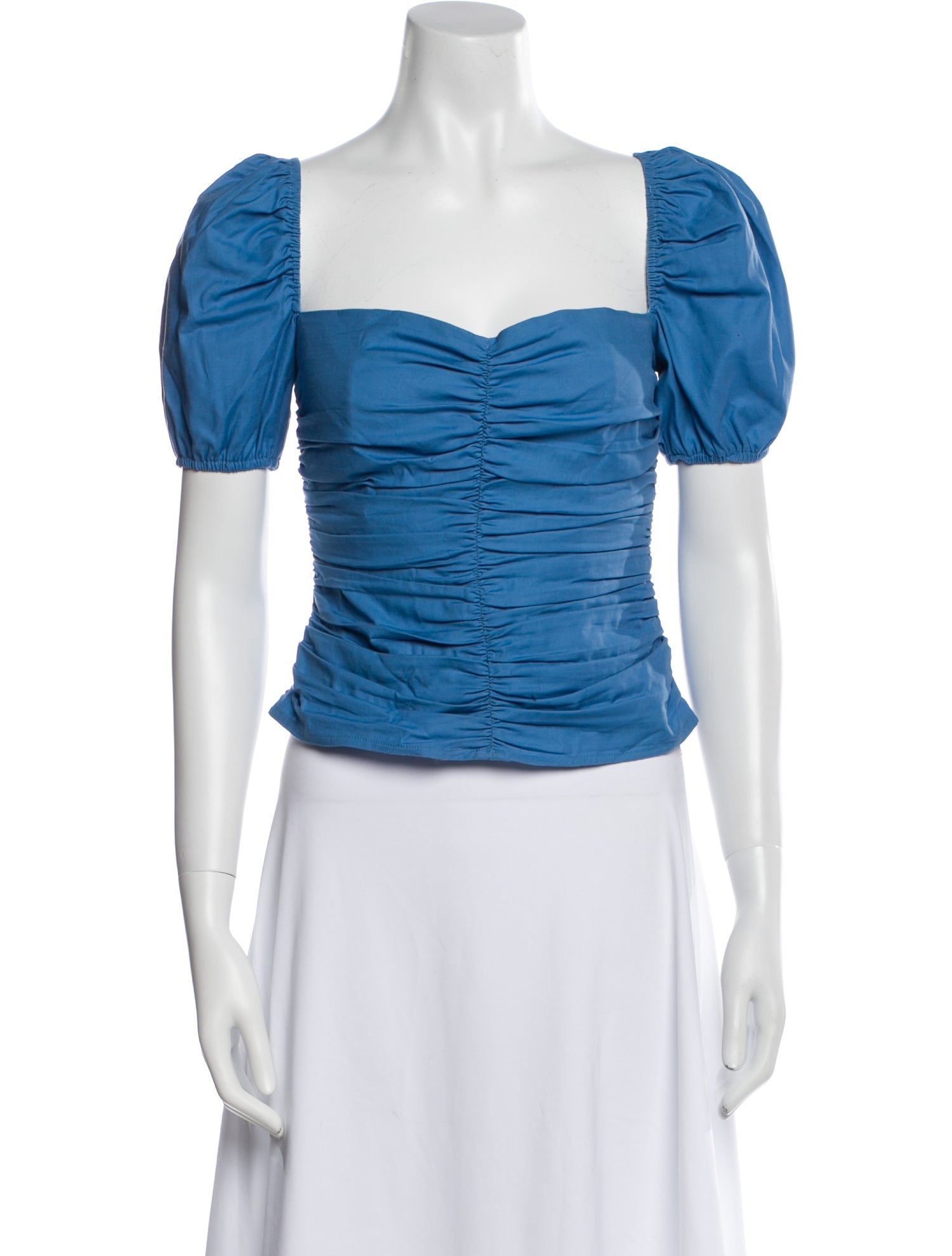 Reformation Square Neckline Short Sleeve Crop Top