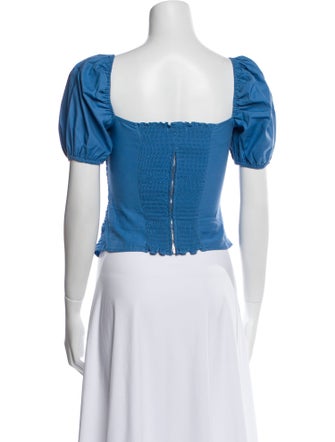 Reformation Square Neckline Short Sleeve Crop Top