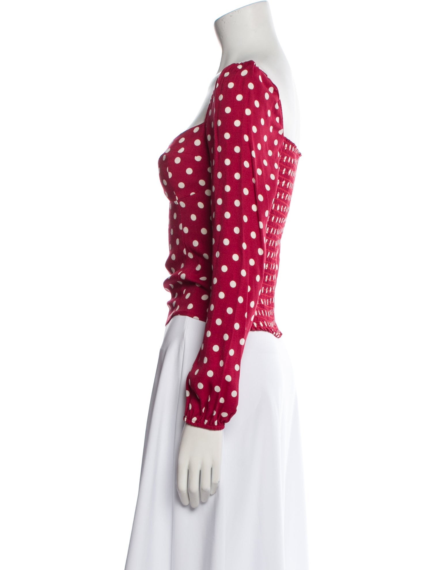 Reformation Polka Dot Print Square Neckline Crop Top w/ Tags