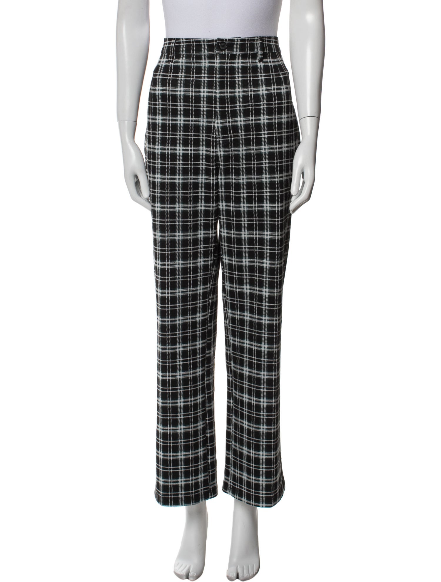 Reformation Plaid Print Wide Leg Pants