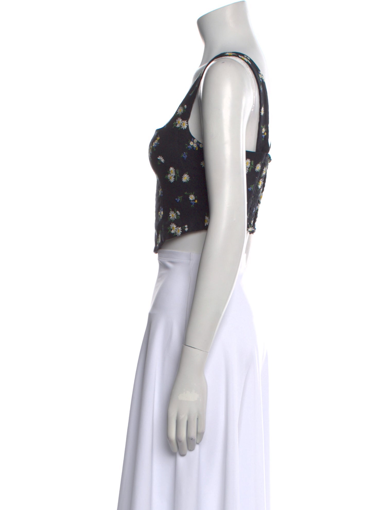 Reformation Linen Floral Print Crop Top