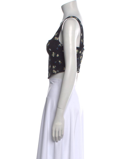 Reformation Linen Floral Print Crop Top