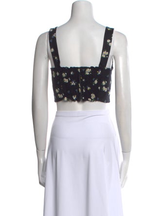 Reformation Linen Floral Print Crop Top