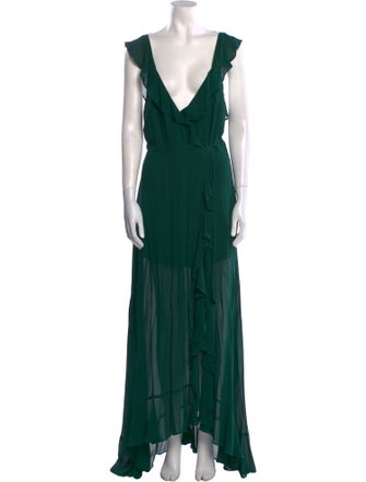 Reformation V-Neck Long Dress