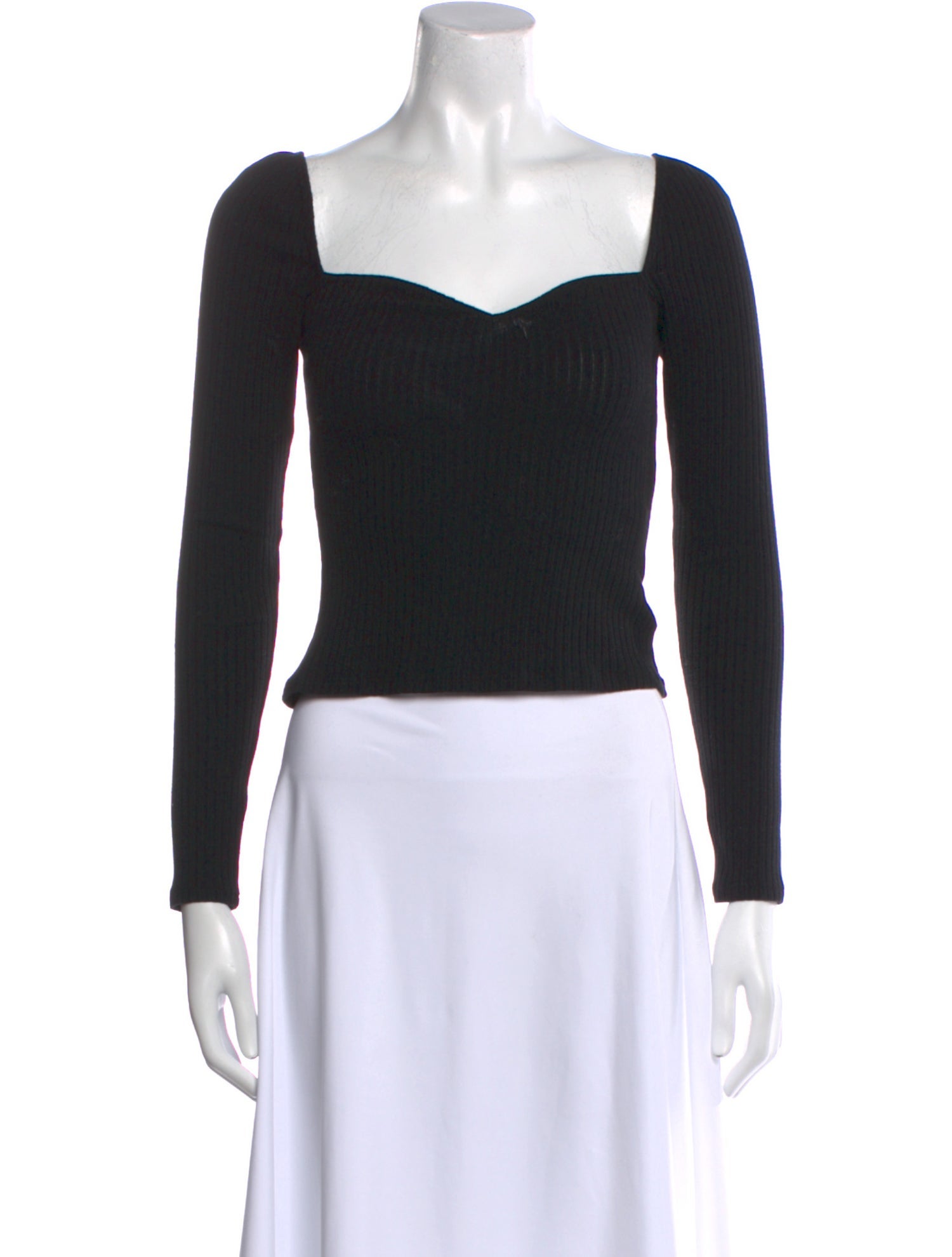 Reformation Square Neckline Long Sleeve Crop Top
