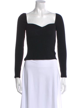 Reformation Square Neckline Long Sleeve Crop Top