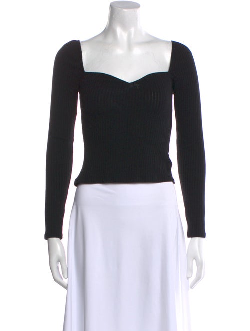Reformation Square Neckline Long Sleeve Crop Top