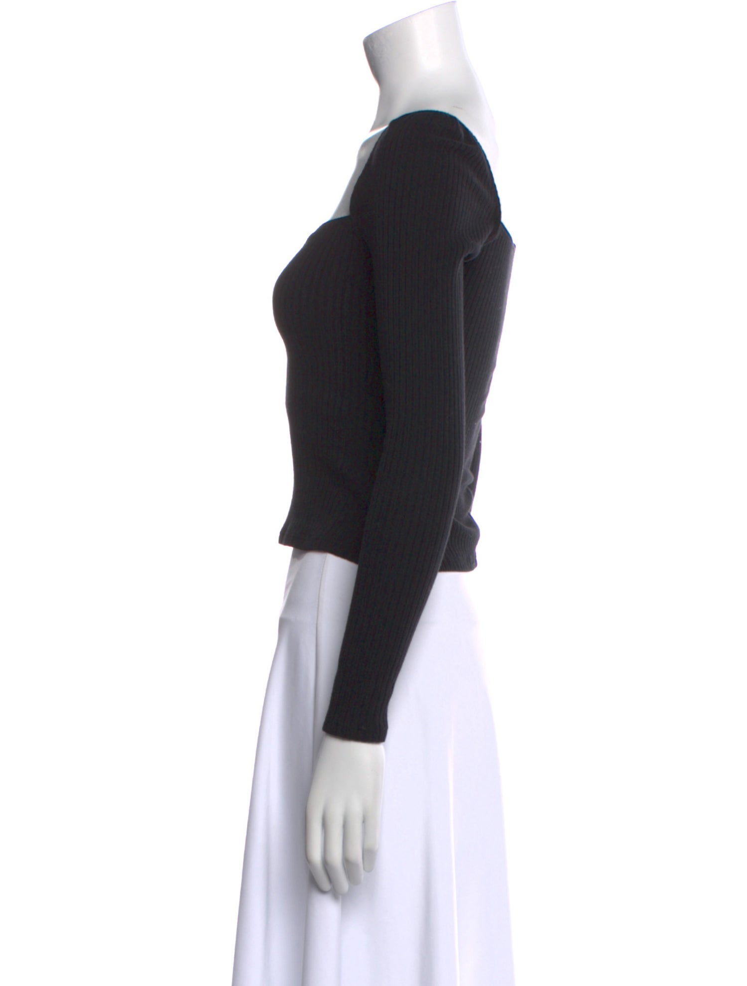 Reformation Square Neckline Long Sleeve Crop Top