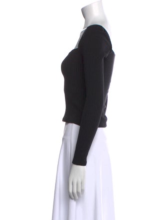 Reformation Square Neckline Long Sleeve Crop Top