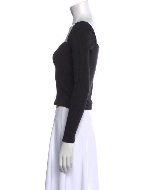 Reformation Square Neckline Long Sleeve Crop Top