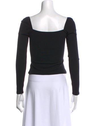Reformation Square Neckline Long Sleeve Crop Top