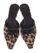 Reformation Leather Animal Print Mules