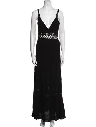 Reformation V-Neck Long Dress