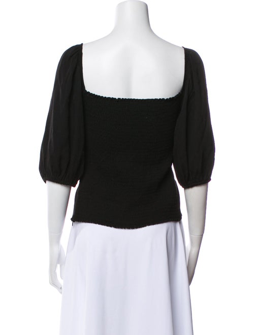 Reformation Square Neckline Three-Quarter Sleeve Crop Top