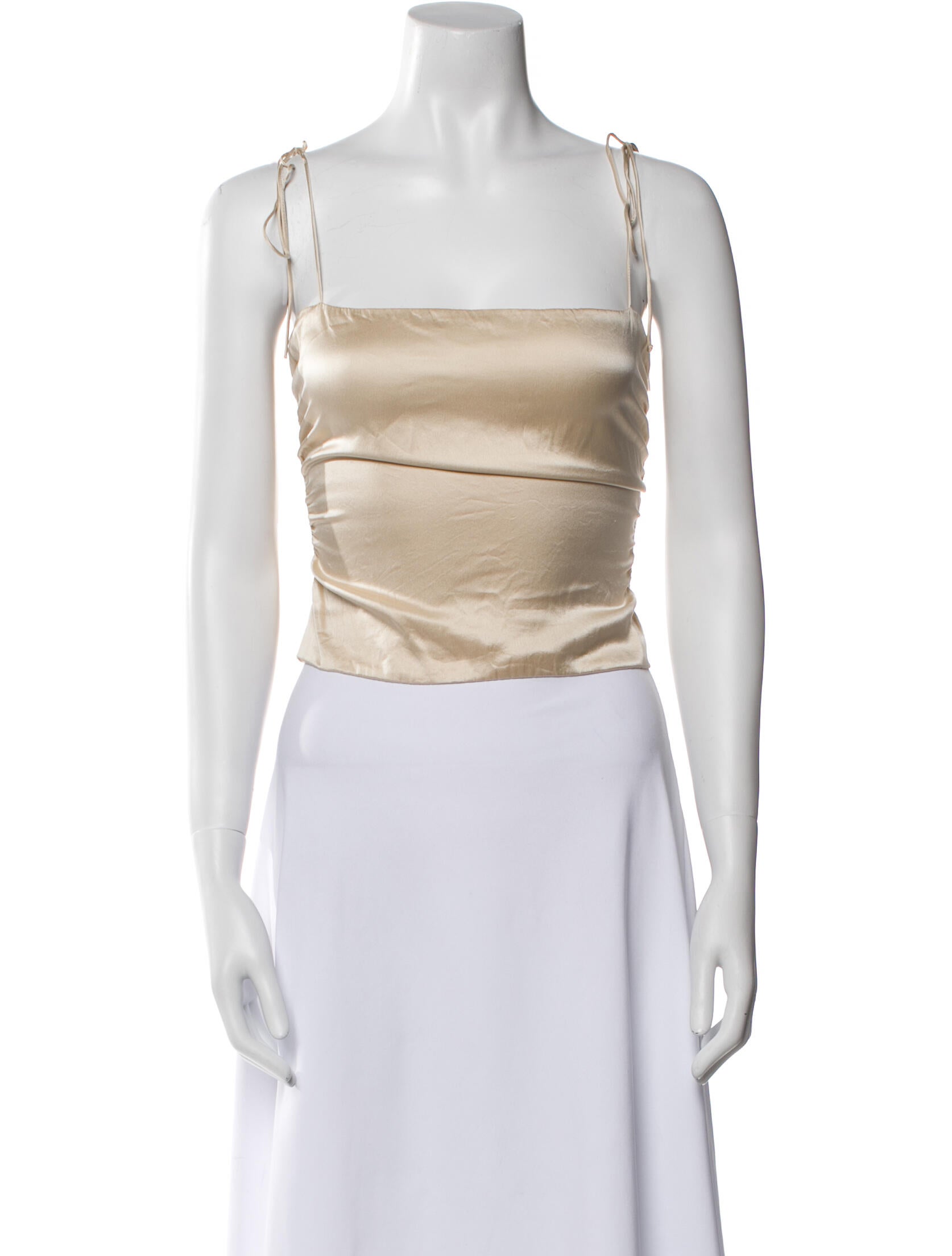 Reformation Silk Square Neckline Crop Top