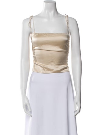Reformation Silk Square Neckline Crop Top