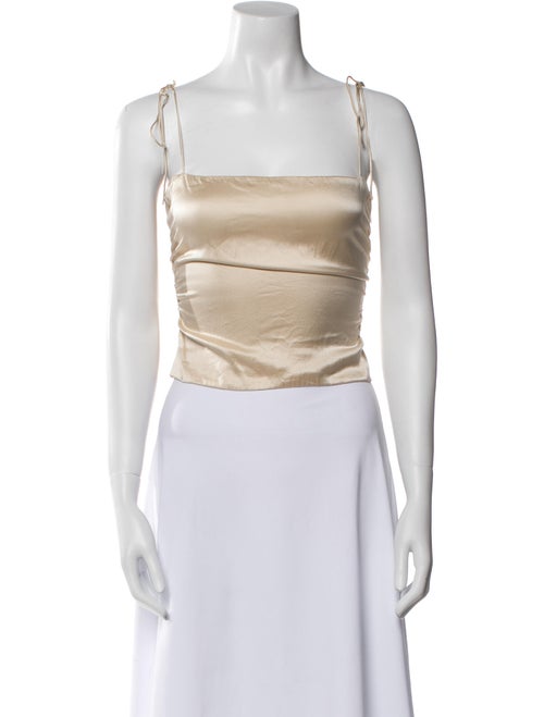 Reformation Silk Square Neckline Crop Top