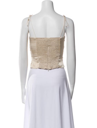 Reformation Silk Square Neckline Crop Top