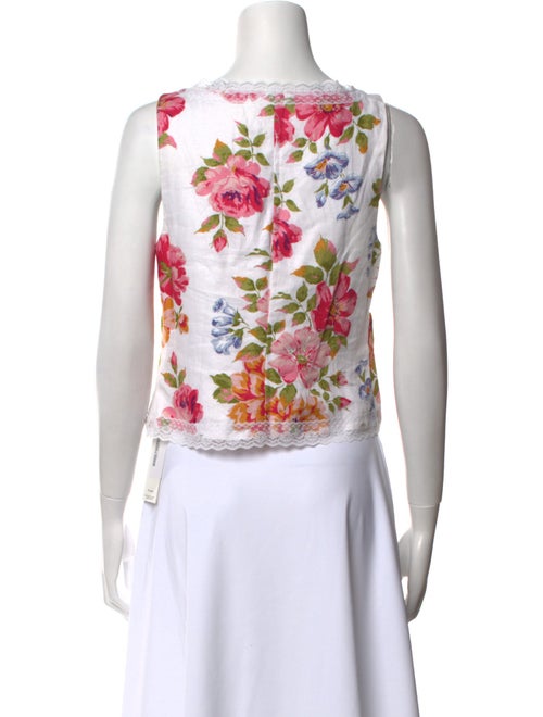 Reformation Linen Floral Print Crop Top