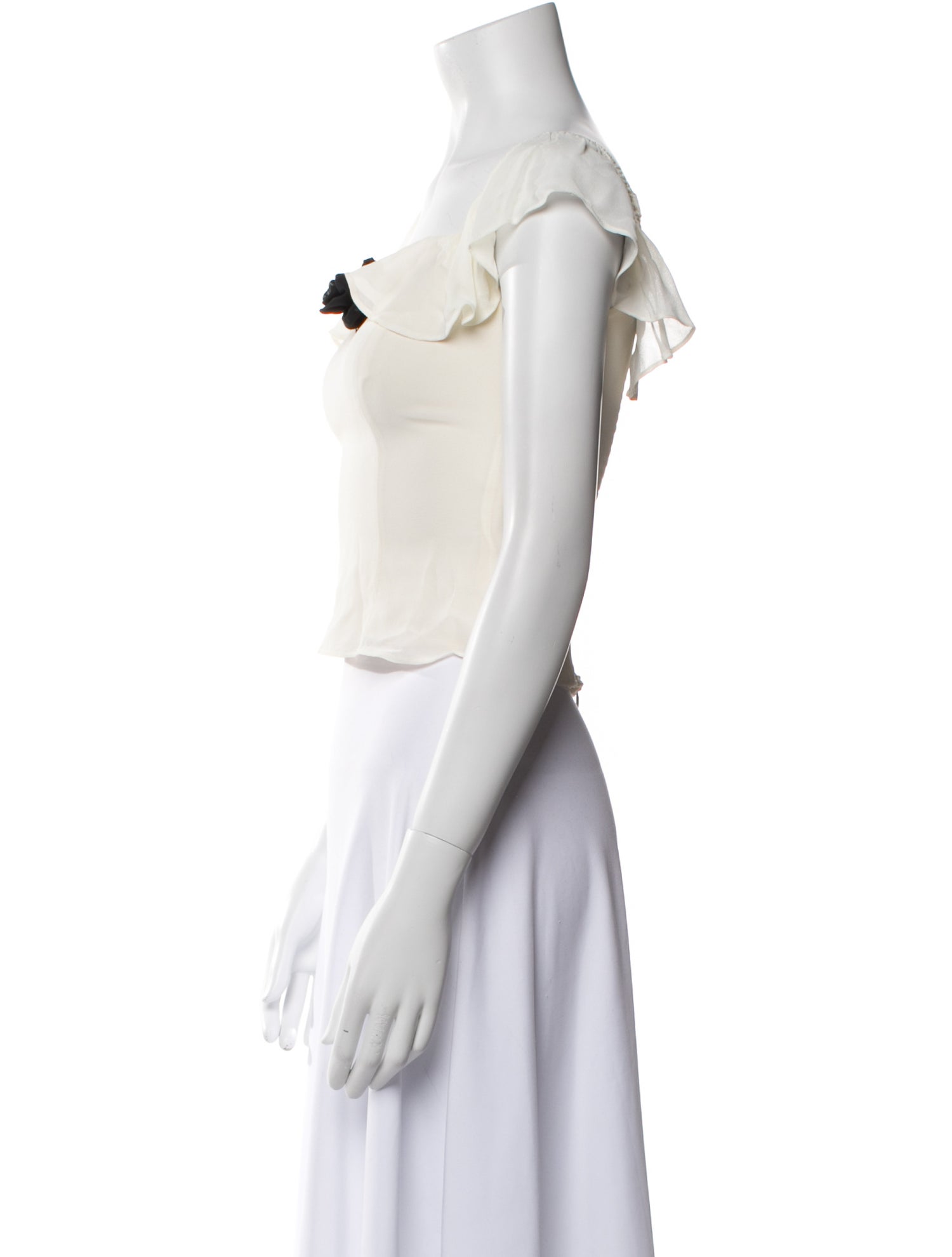 Reformation Square Neckline Short Sleeve Crop Top