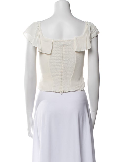 Reformation Square Neckline Short Sleeve Crop Top