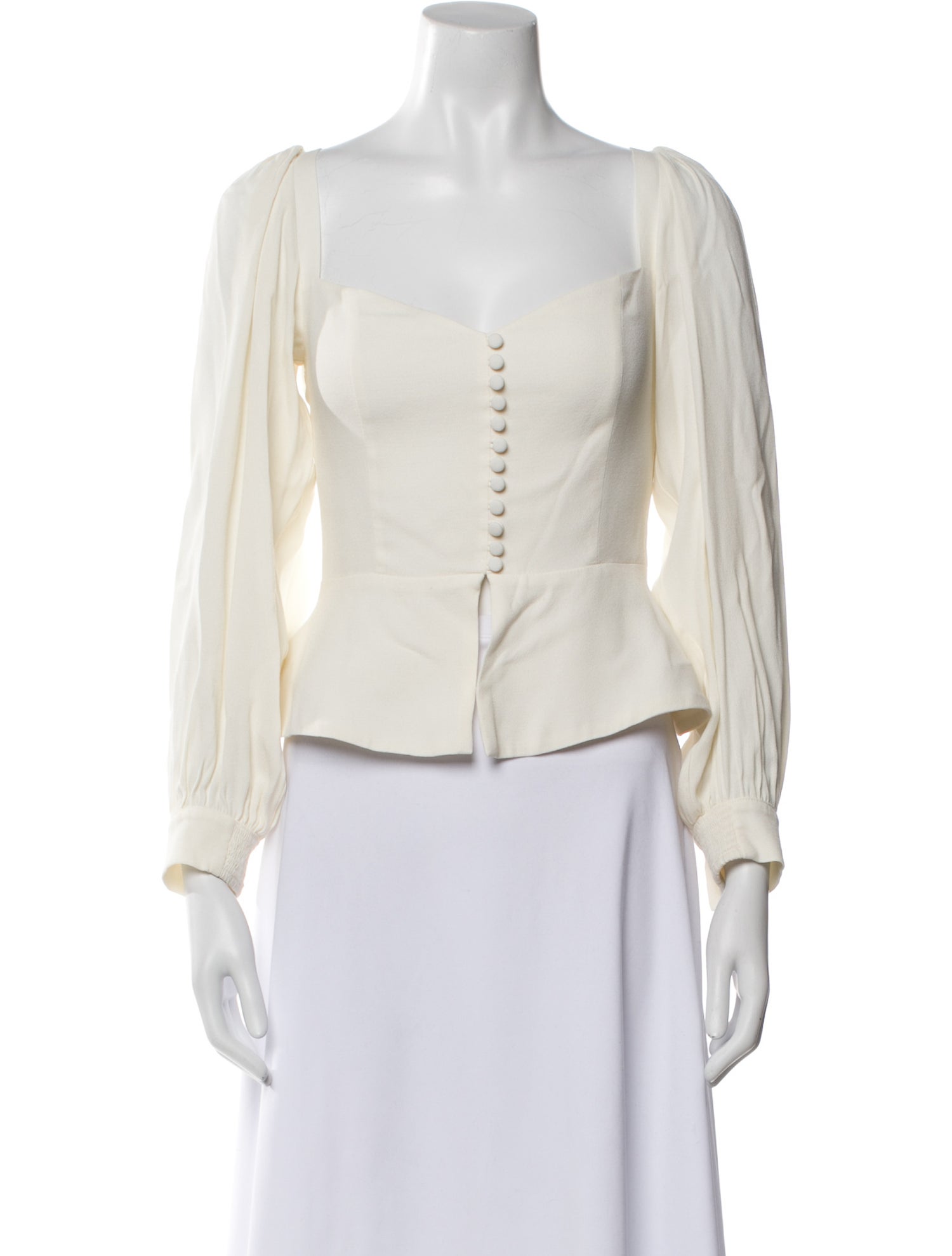 Reformation Square Neckline Long Sleeve Crop Top