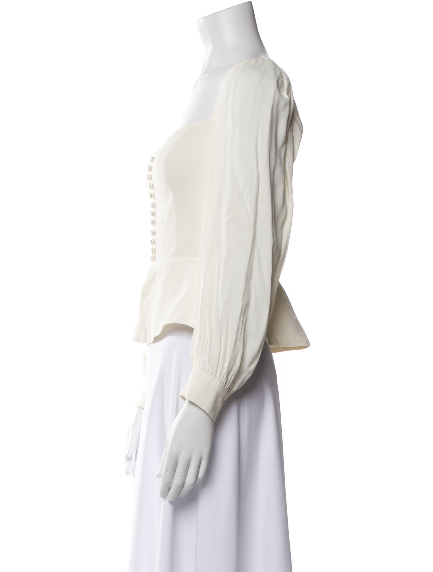 Reformation Square Neckline Long Sleeve Crop Top