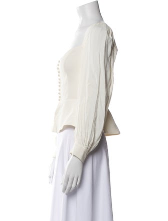 Reformation Square Neckline Long Sleeve Crop Top