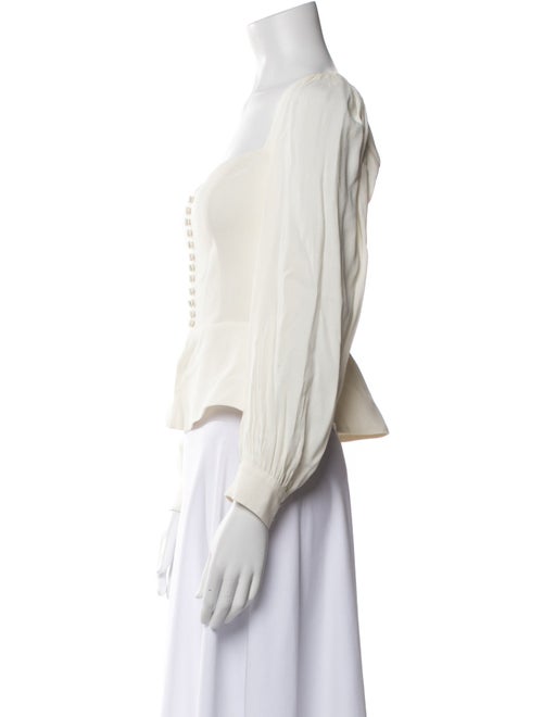 Reformation Square Neckline Long Sleeve Crop Top