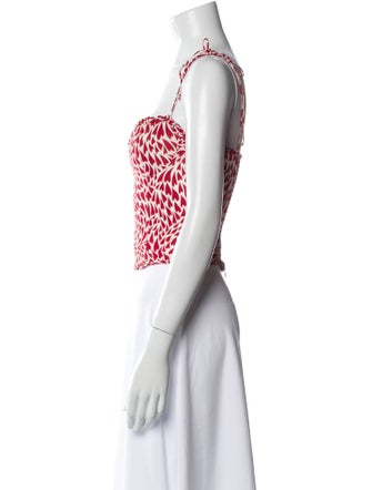 Reformation Animal Print Square Neckline Crop Top