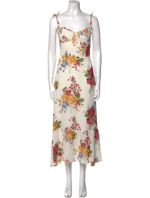 Reformation Floral Print Midi Length Dress