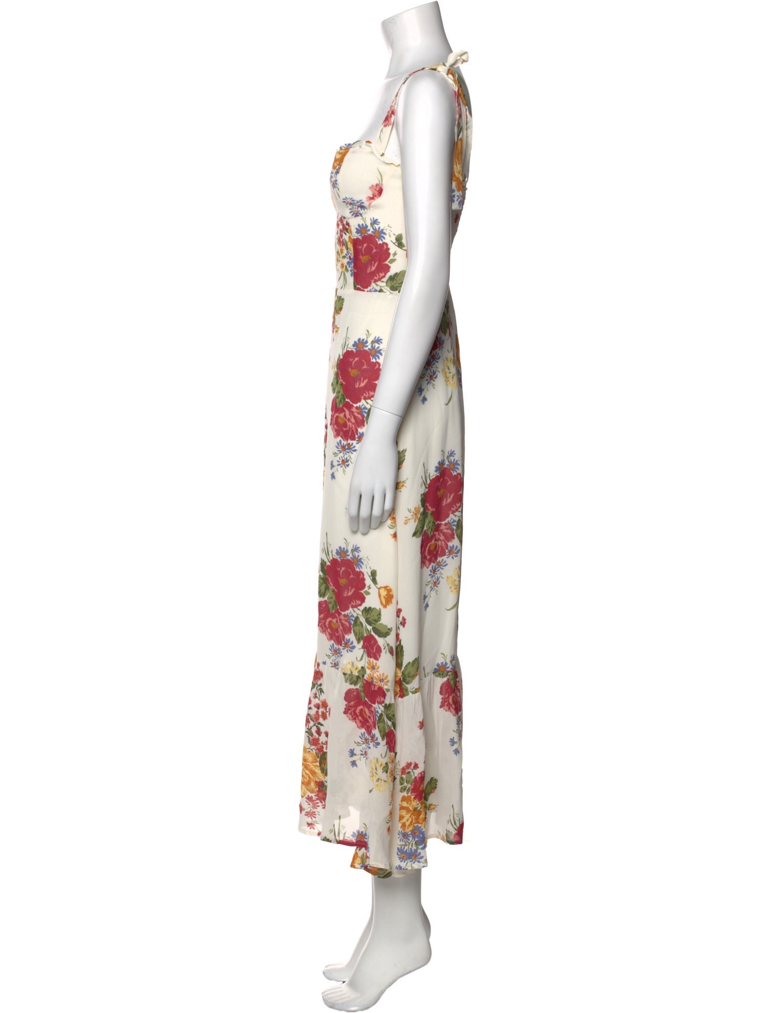 Reformation Floral Print Midi Length Dress