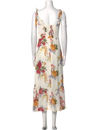 Reformation Floral Print Midi Length Dress