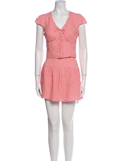 Reformation Plaid Print Skirt Set