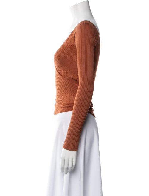 Reformation V-Neck Long Sleeve Crop Top