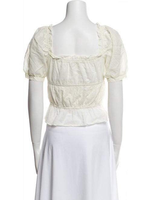 Reformation Square Neckline Short Sleeve Crop Top