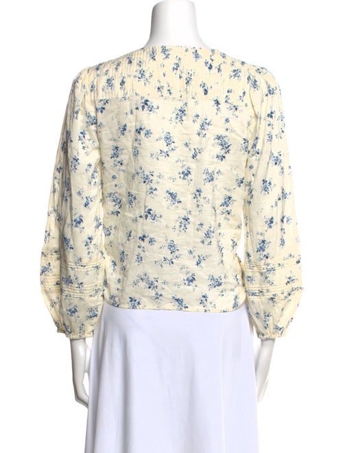 Reformation Floral Print V-Neck Blouse