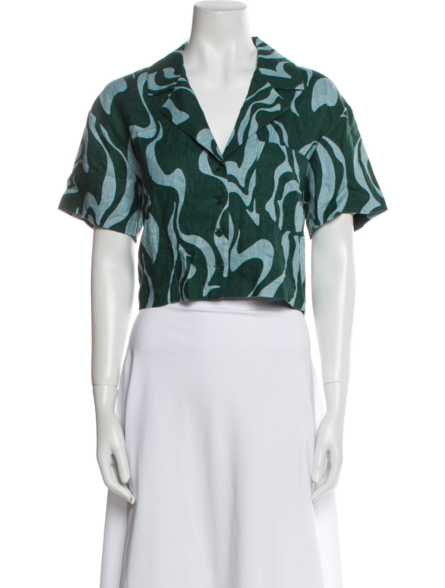 Reformation Linen Printed Crop Top w/ Tags