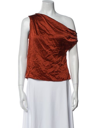 Reformation Silk One-Shoulder Top