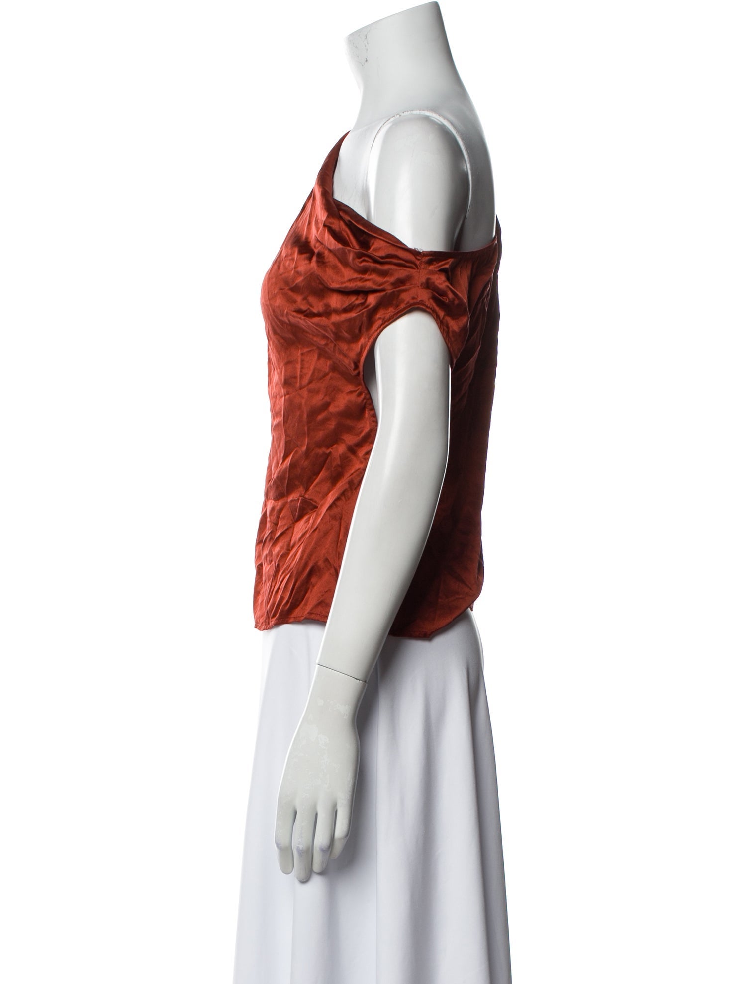 Reformation Silk One-Shoulder Top