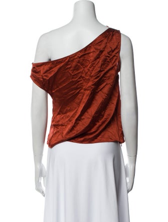 Reformation Silk One-Shoulder Top