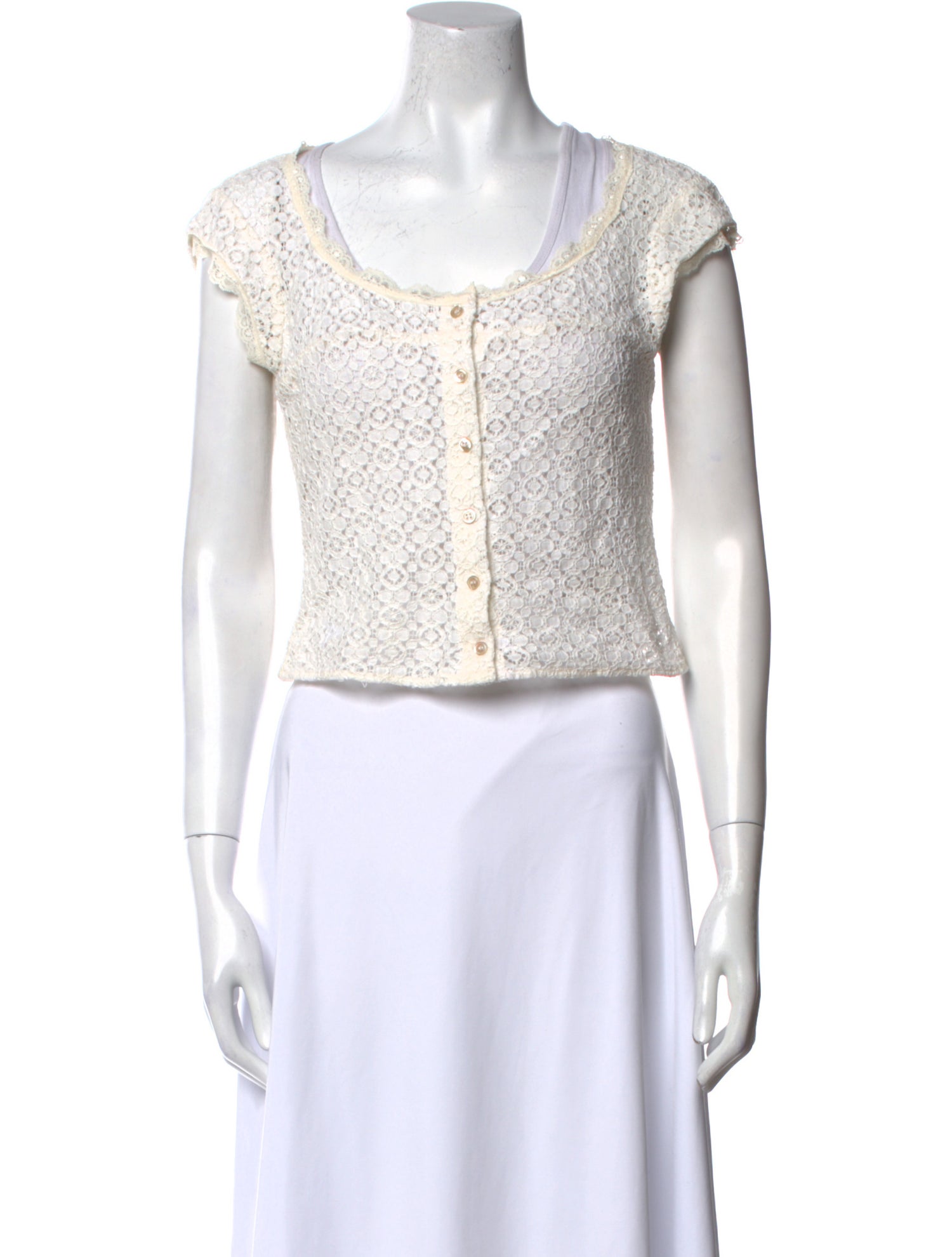 Reformation Scoop Neck Short Sleeve Crop Top