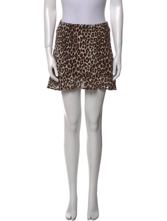 Reformation Animal Print Mini Skirt