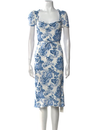 Reformation Floral Print Midi Length Dress