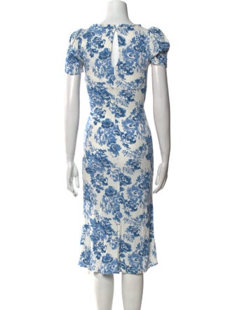 Reformation Floral Print Midi Length Dress