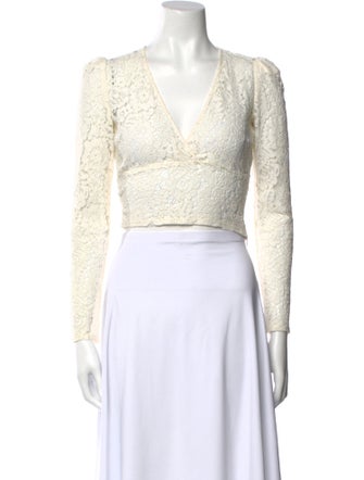 Reformation Printed V-Neck Crop Top