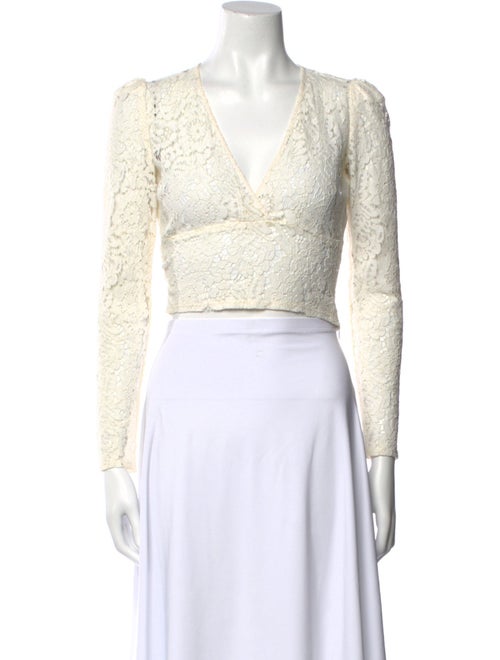 Reformation Printed V-Neck Crop Top